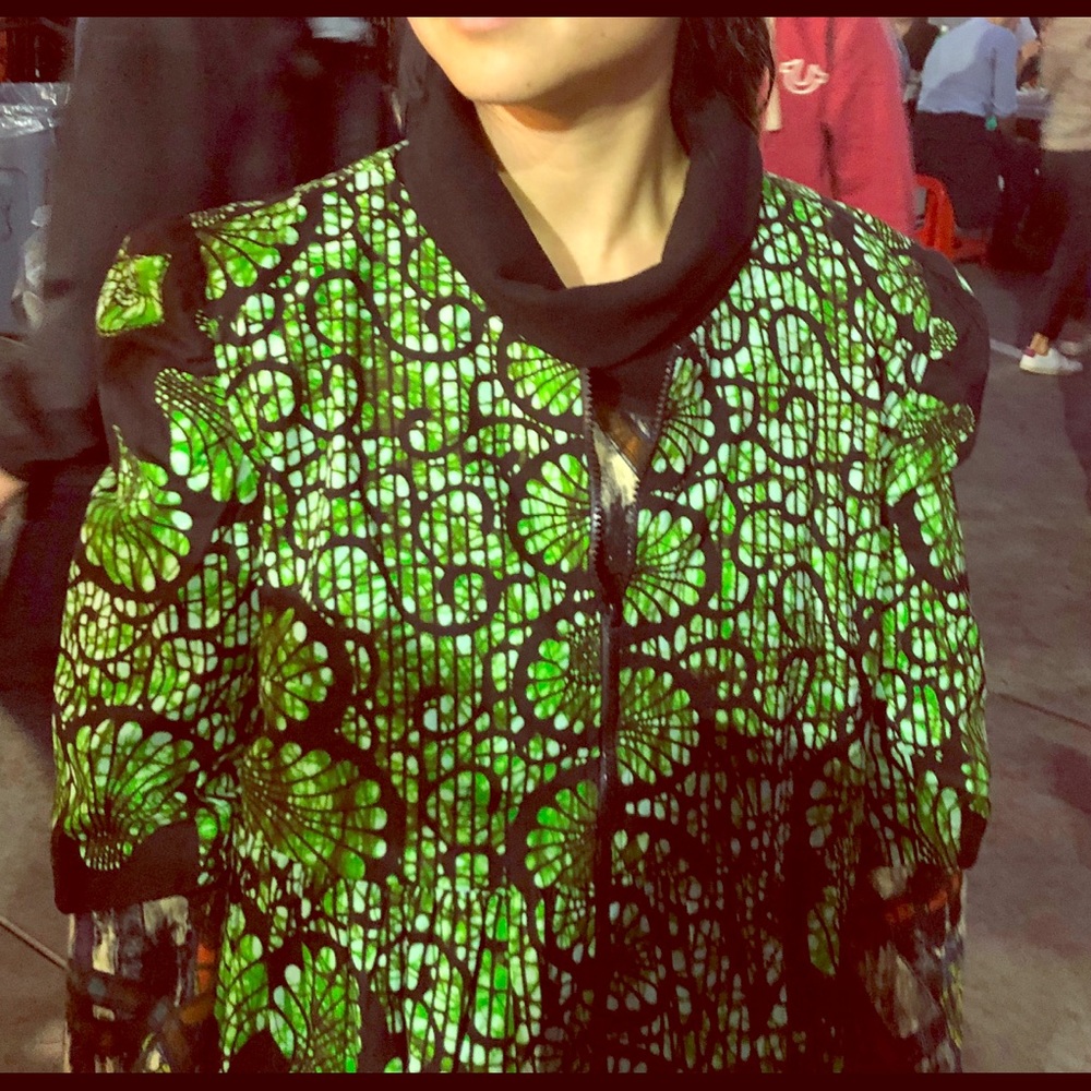 Green patterned jacket